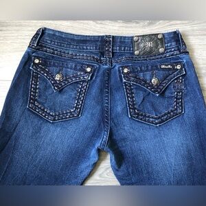 Miss Me Women's Dark Blue Skinny Jeans with Embroidered Back Pockets